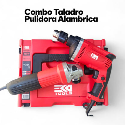 COMBO TALADRO PULIDORA ALAMBRICA