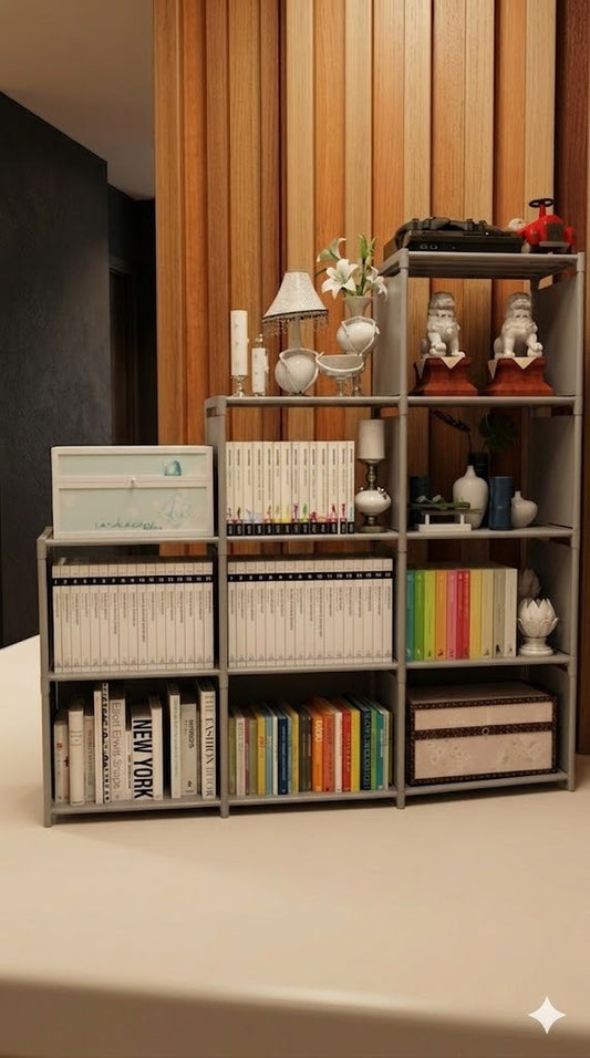 📚✨ ¡Mantén tus espacios organizados con nuestro Organizador de Libros Gris!