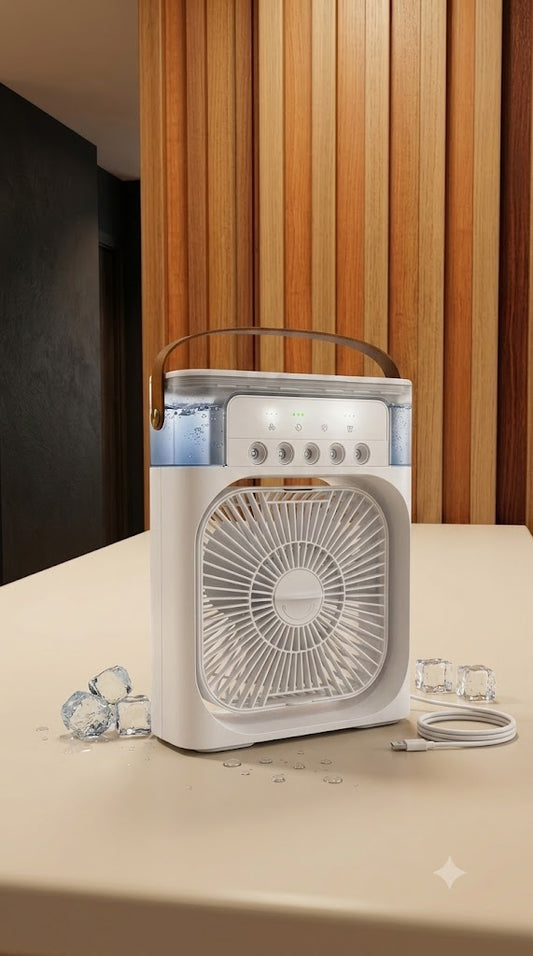 ❄️ MINI VENTILADOR HUMIDIFICADOR PORTÁTIL 3 EN 1