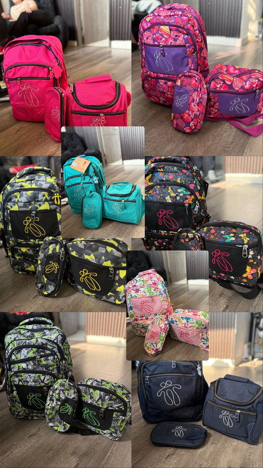 KIT DE MALETA + CARTUCHERA + LONCHERA