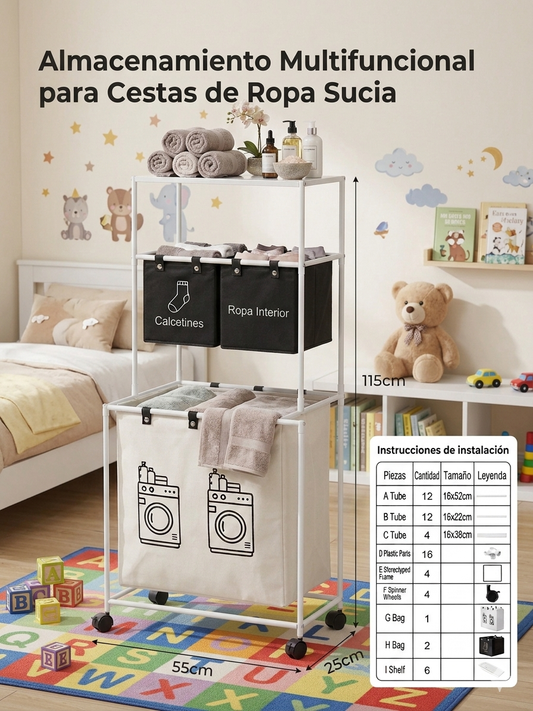 Organizador ropa sucia 3 niveles